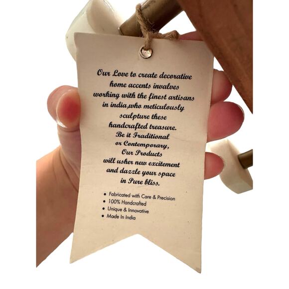 Casa Decor Wood Wall Hanger 5 Marble Knob Hooks Modern Rustic Entryway Organizer - Picture 7 of 7